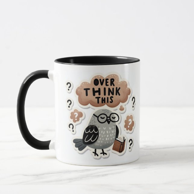 Mug Pigeon confuse - "Overthink This" Funny Journal (Gauche)