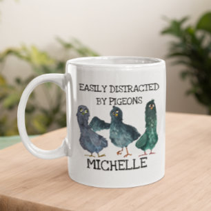 Mug Pigeon Distrait Par Oiseau Amoureux
