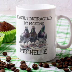 Mug Pigeon Distrait Par Oiseau Amoureux