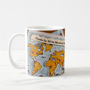Mug Piges et points de repère de la carte mondiale