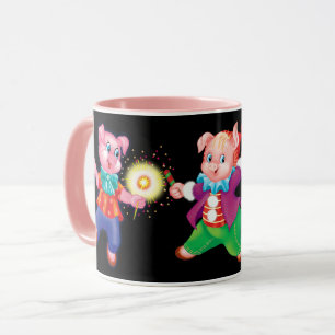 Mug piglet rose joyeux