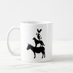 Mug Pile d'animaux, Cheval, Chien, Chat, Coq