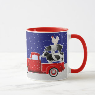 Mug Pile d'animaux de ferme dans Petit Camion Rouge