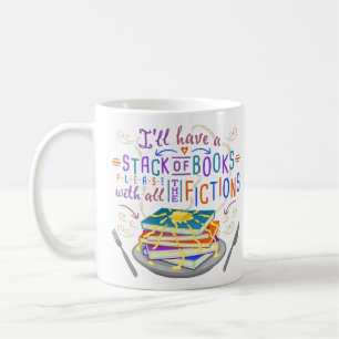 Mug Pile d'humour de lecteurs de livres avec des