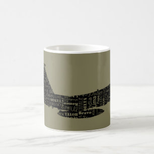 Mug Pilote d'alphabet phonétique de chasseur militaire