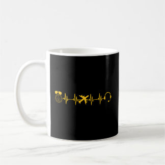Mug Pilote d'avion Pilote de battement de coeur pour l