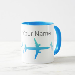 Mug Pilote rétro-rétro-battement d'avion fréquence Vin