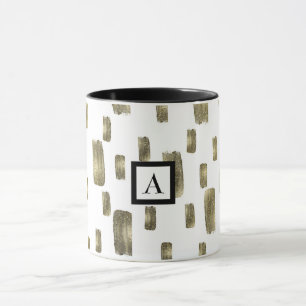 Mug Pinceau Moderne Doré Cuivre Bronze Éclat