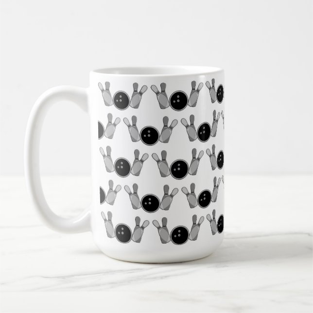 Mug Pinces et boules de quilles noir, blanc (Gauche)