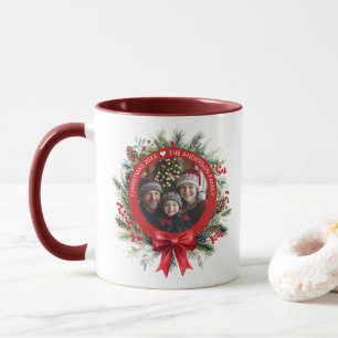 Mug Pine de couronne de Noël Feuilles Holly Berries Ph