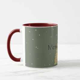 Mug Pine Green Gold Parties scintillant Étincelle Arbr