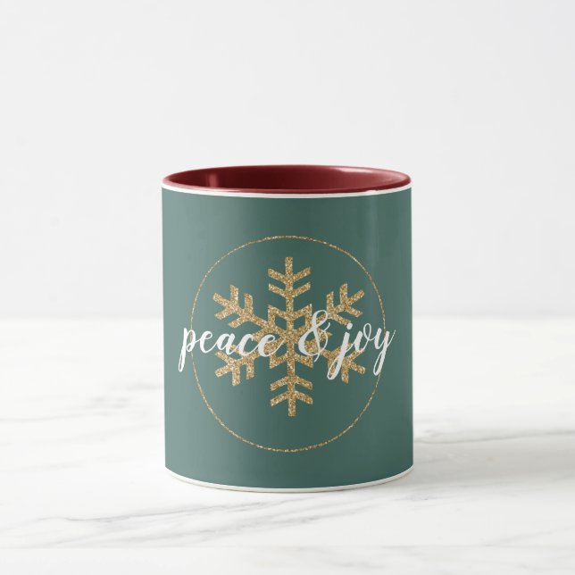 Mug Pine Green Gold Parties scintillant Snowflake (Centre)
