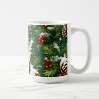 Mug pinecones à crête de neige et coupe saint festive