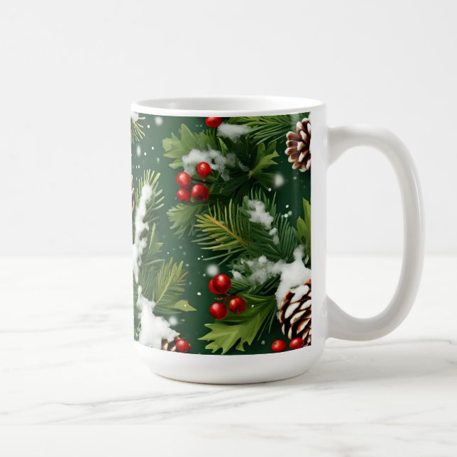 Mug pinecones à crête de neige et coupe saint festive (Droite)