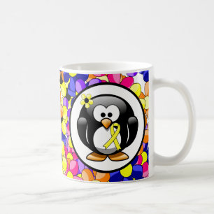 Mug Pingouin à ruban de sensibilisation jaune