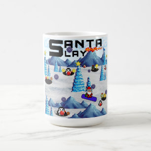 Mug Pingouin de l'équipe de snowboard père Noël de Mik