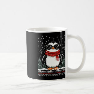Mug Pingouin de Noël drôle avec Sungles laide Christma