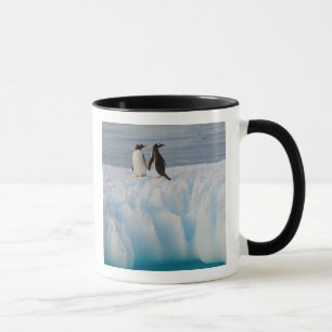 Mug pingouin doux, Pygoscelis Papouasie, sur la glace 