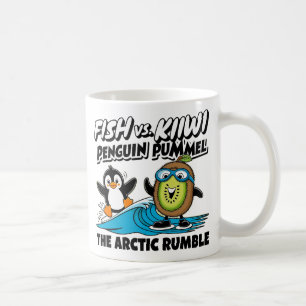 Mug Pingouin drôle et kiwi