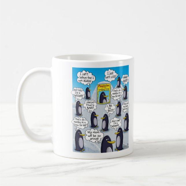 Mug Pingouin drôle et mignon du mois. (Gauche)