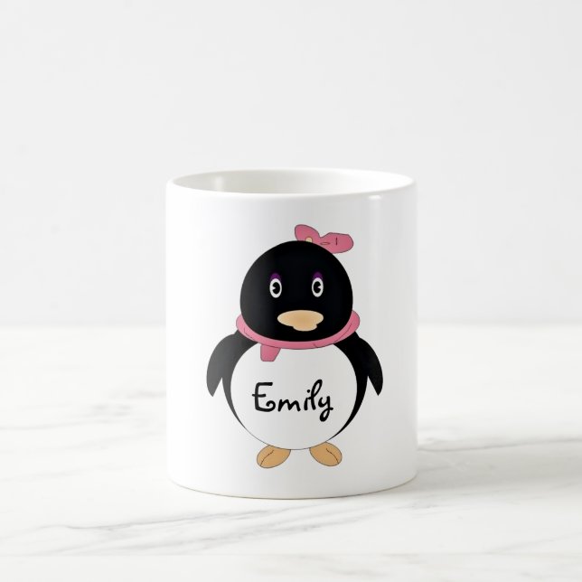 Mug Pingouin mignon de bande dessinée de bébé (Centre)
