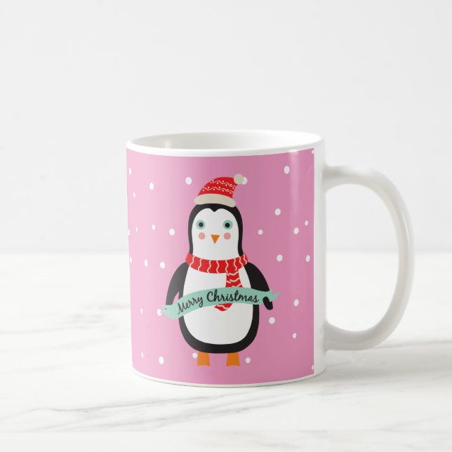 Mug Pingouin mignon de Noël de Pesonalized petit (Droite)