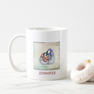 Mug Pingouins mignons en Écharpes d'hiver et Casquette