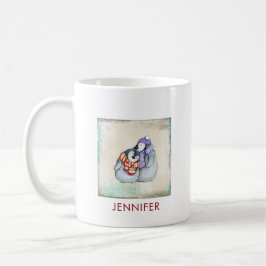 Mug Pingouins mignons en Écharpes d'hiver et Casquette