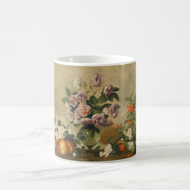 Mug Pink and White Peony Flowers (Peonies Still Life) (Centre)