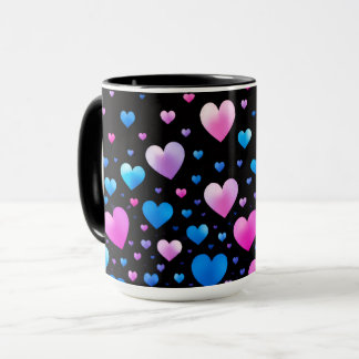 Mug Pink & Blue Glowing Hearts