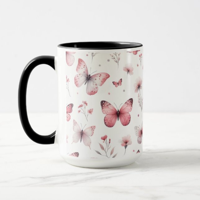 Mug Pink Butterflies  (Gauche)