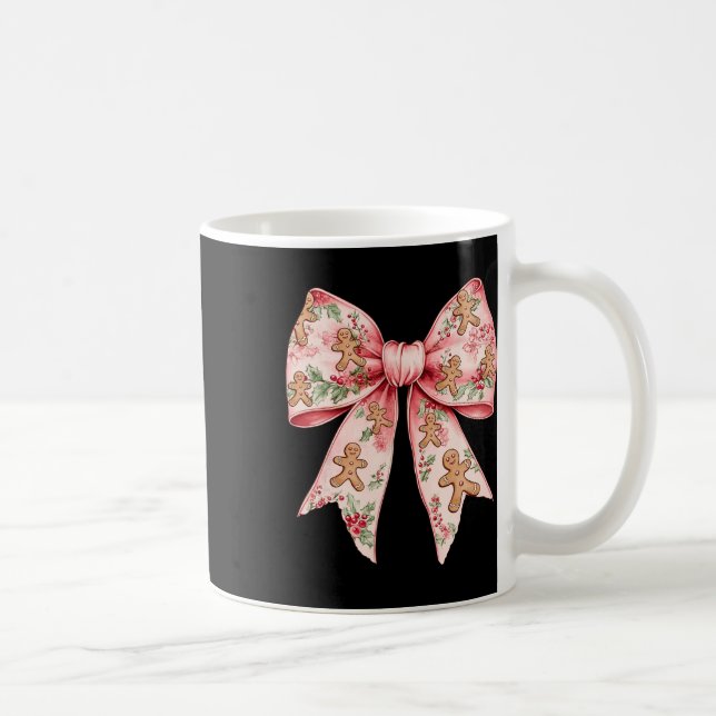 Mug Pink Christmas Bow Coquette Xmas Gingbread Femmes (Droite)