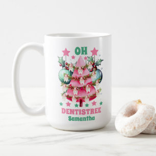 Mug Pink Christmas Dentist Joyeux Noël Nom personnalis