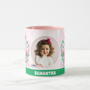 Mug Pink Christmas Mermaid Kids Photo Chocolat chaud