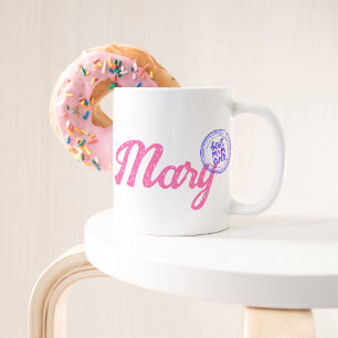 Mug Pink Elegant Script Best Mom Motif