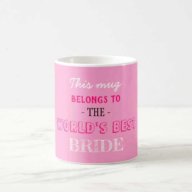 Mug Pink Elegant World meilleur cadeau pour mariée (Centre)
