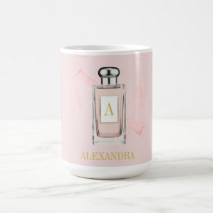 Mug Pink Français Parfum Bouteille Chic Monogramme Per