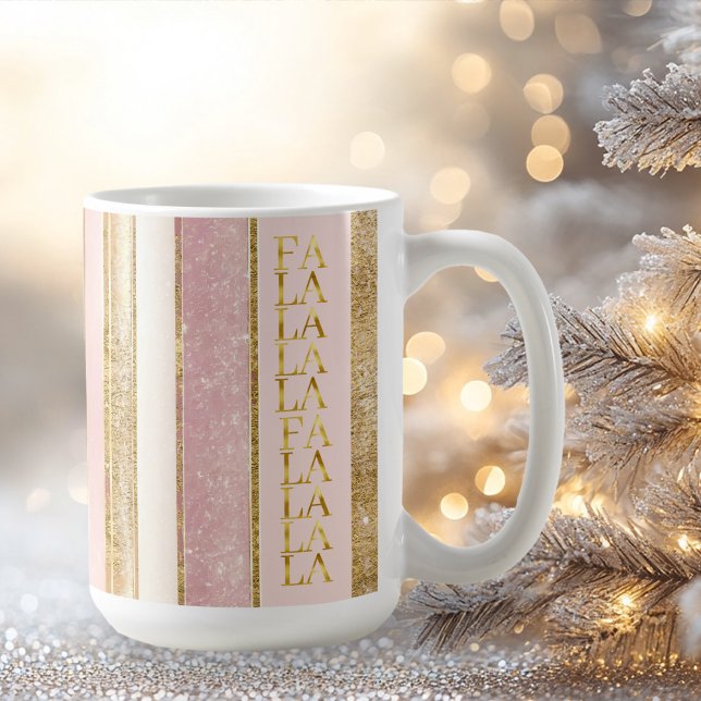 Mug Pink Gold Fa Noël La La Motif#27 ID1009 (Créateur téléchargé)