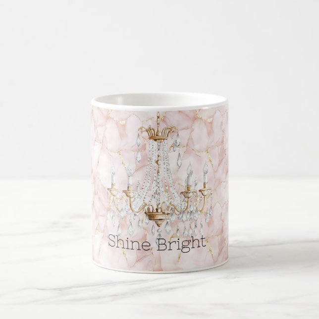 Mug Pink Gold Rose Petals Floral Chandelier (Centre)