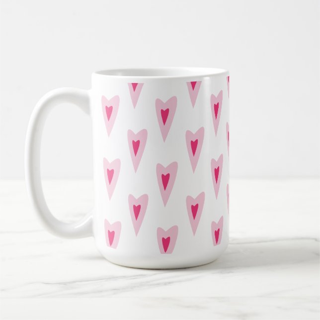 Mug Pink Heart Valentines Water Bottle (Gauche)