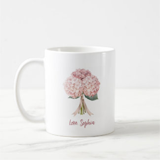 Mug Pink Hydrangea Spring Porcelain Flower Floral