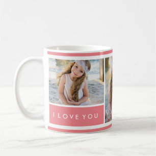 Mug Pink I love You Photo Collage   Musique