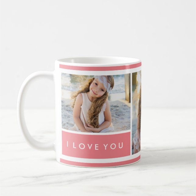 Mug Pink I love You Photo Collage | Musique (Gauche)