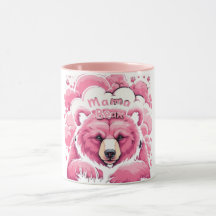 Pink Mama Bear Empreintes de pattes Fête des mères