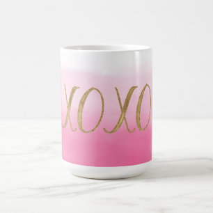 Mug Pink Ombre Aquarelle Or Glitzy Glam XOXO