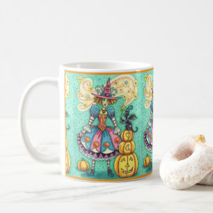MUG PINK PARTY WITCH EST HALLOWEEN MAGIQUE, CHAT NOIR