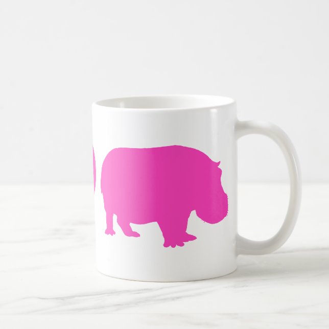 Mug Pink Peace Love et Hippopotames (Droite)