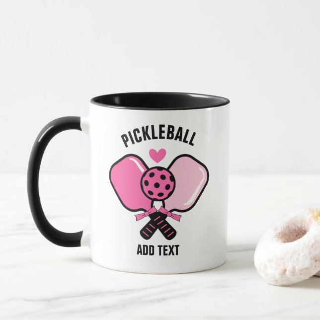 Mug Pink Pickleball Paddle with Bow (Avec donut)
