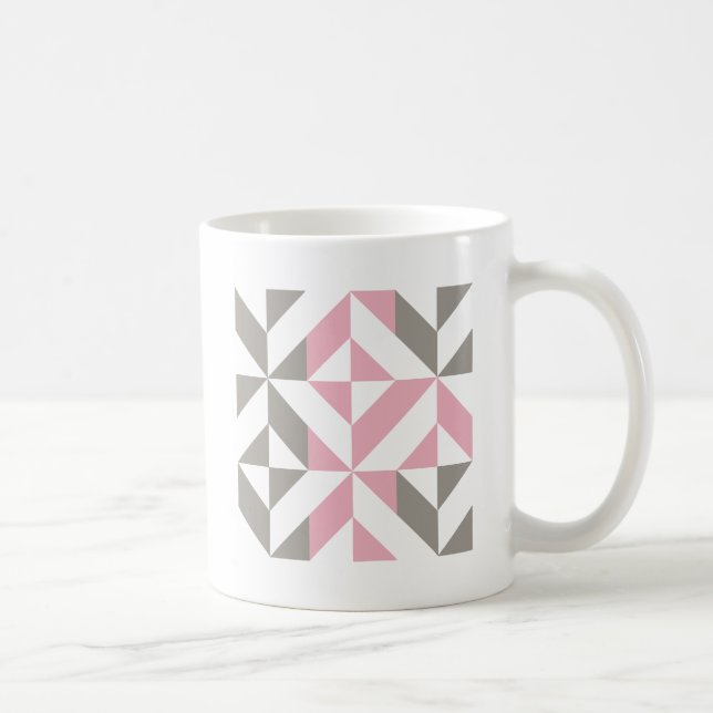 Mug Pink Raspberry and Silver Geometric ZigZag (Droite)