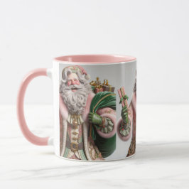 Mug Pink Santa, Christmas, Author Natasha Us  